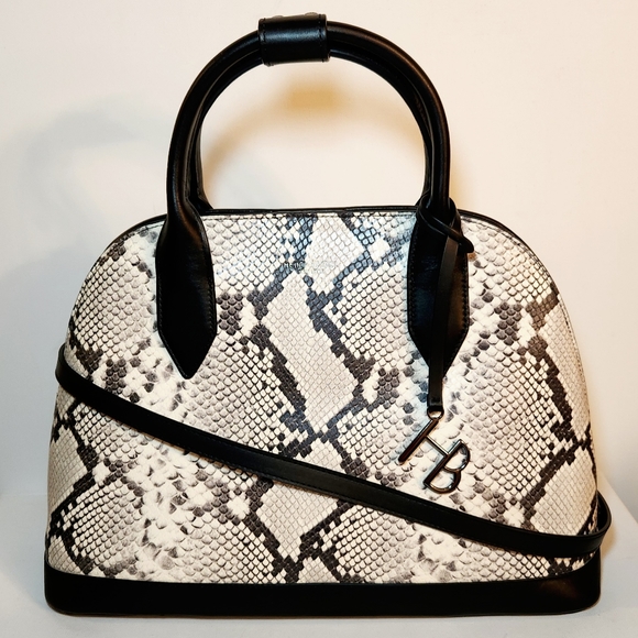 Henri bendel dome snakeprint satchel crossbody bag